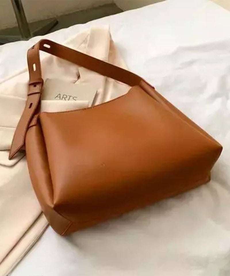 Osman Tan PU Leather Tote Bag for Women - Image 1